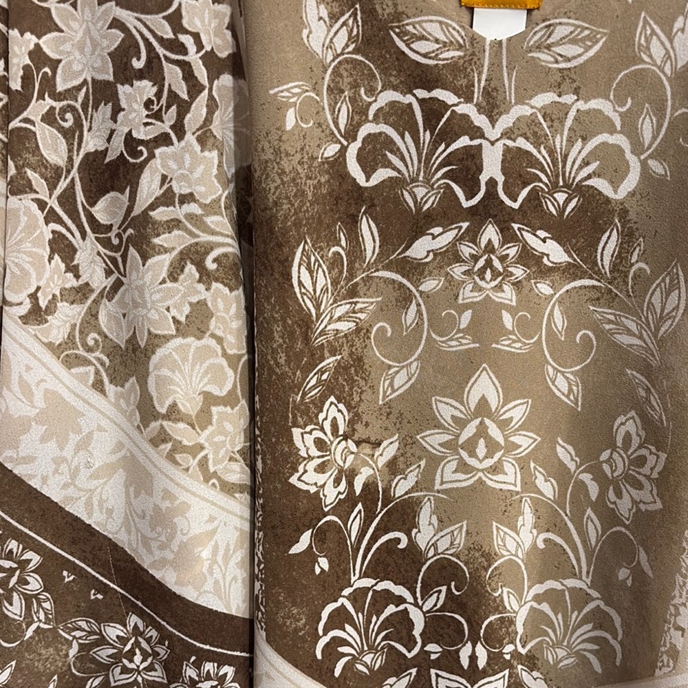 Tan & Brown Boho Floral Shawl Blouse - Picture 3 of 8